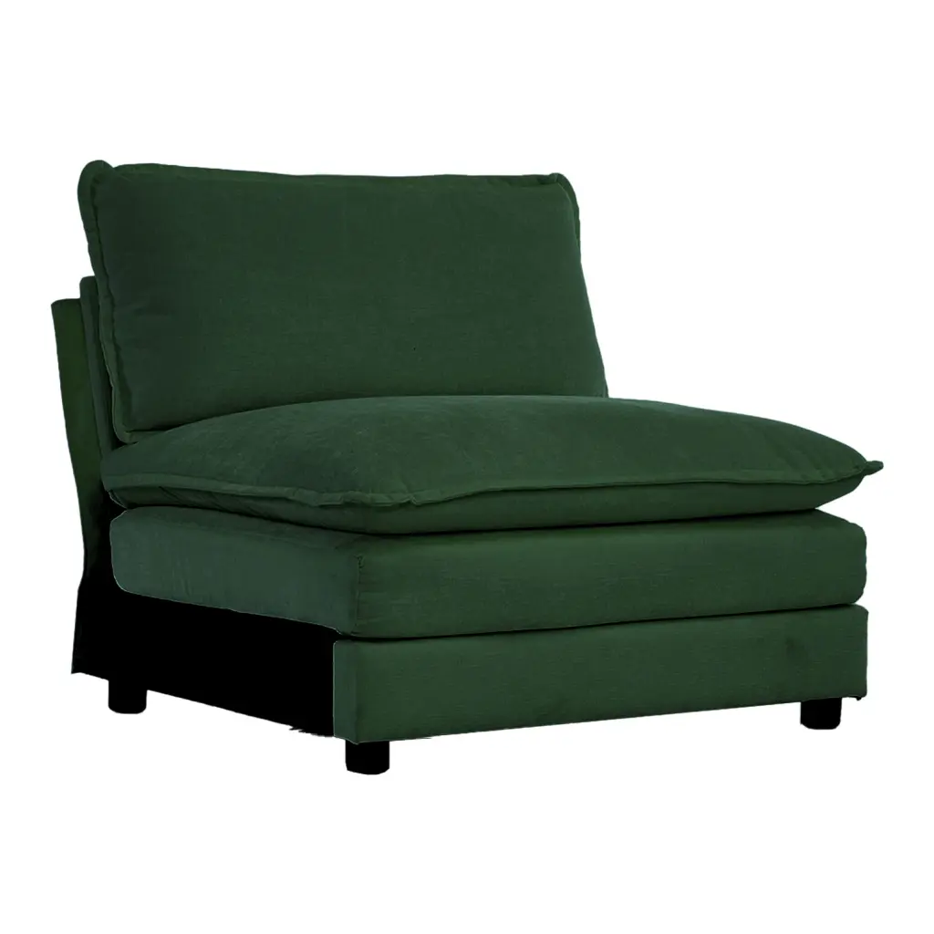 Premium 1-Seater Sofa Elegant Green Chenille Fabric Sturdy Solid Wood Frame and High-Quality Sponge Filling Ponnky