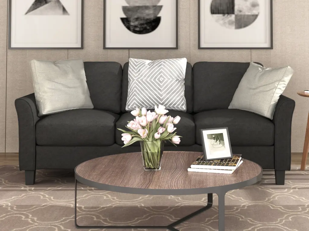 CoSoTower 3-Seat Sofa Linen Fabric Living Room