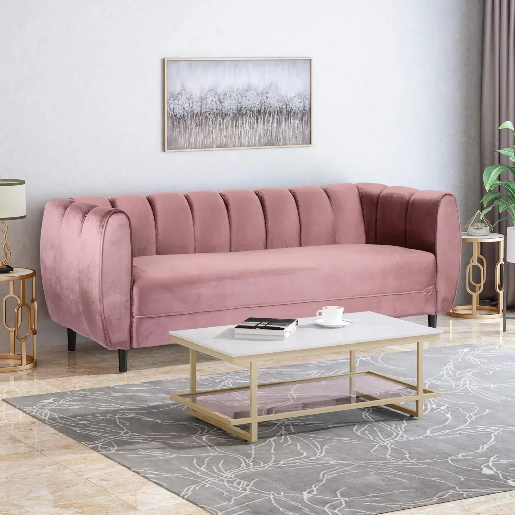 CoSoTower Velvet 3-Seater Sofa Living Room Comfortable Modern Furniture