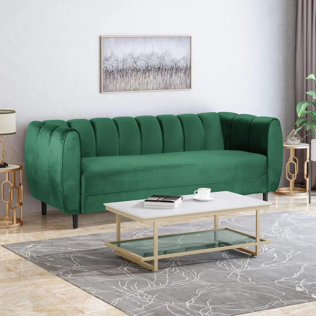 CoSoTower Velvet 3-Seater Sofa Living Room Comfortable Modern Furniture