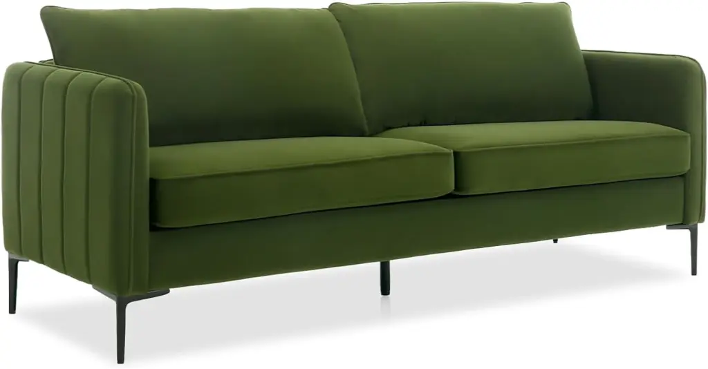 DecoraFlex Modern Sofa Couch 85 Inch Comfy Couch Upholstered Cushion and Pillow 3-Seat Sofas Couches Velvet Sofa Living Ro...
