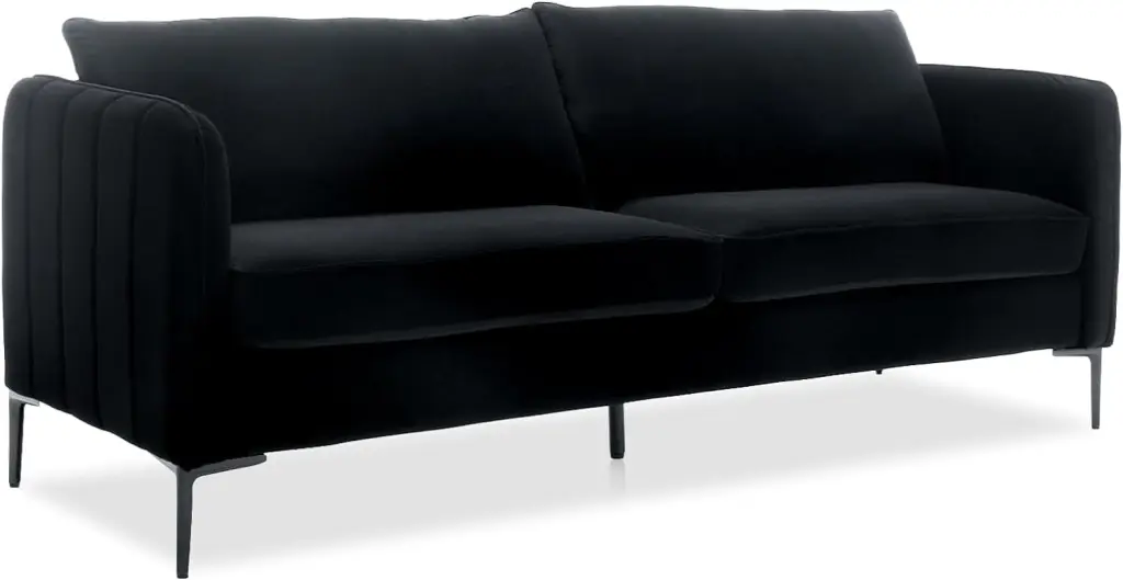 DecoraFlex Modern Sofa Couch 85 Inch Comfy Couch Upholstered Cushions and Pillow 3-Seat Sofas Couches Velvet Sofa Living R...