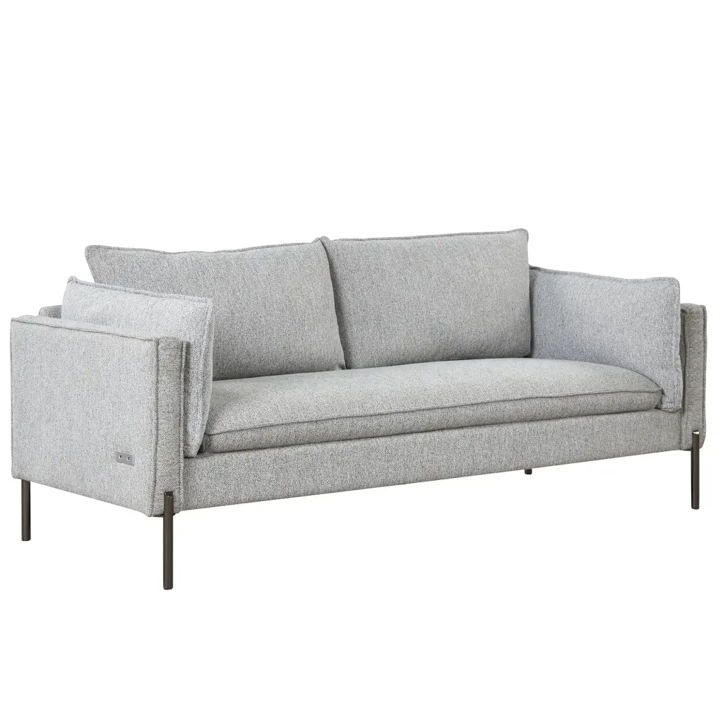 76.2 Modern Style 3 Seat Sofa Linen Fabric Upholstered Couch Living Room Jamini