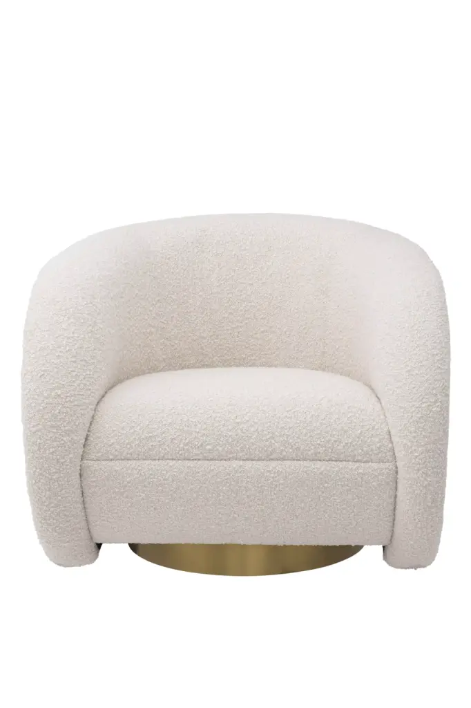 Cream Bouclï¿½ï¿½ Swivel Chair Eichholtz Cristo