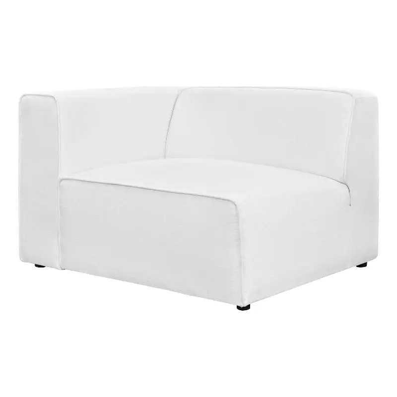 Maklaine Modern White Polyester Fabric Left-Facing Sofa Chair