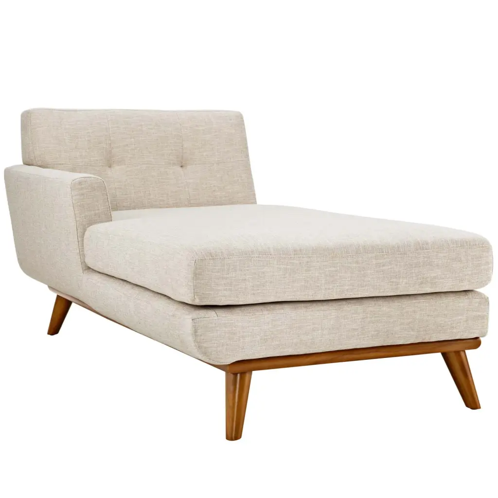 Modern Contemporary Urban Design Living Room Lounge Club Accent Sofa Chaise Chair Beige Fabric