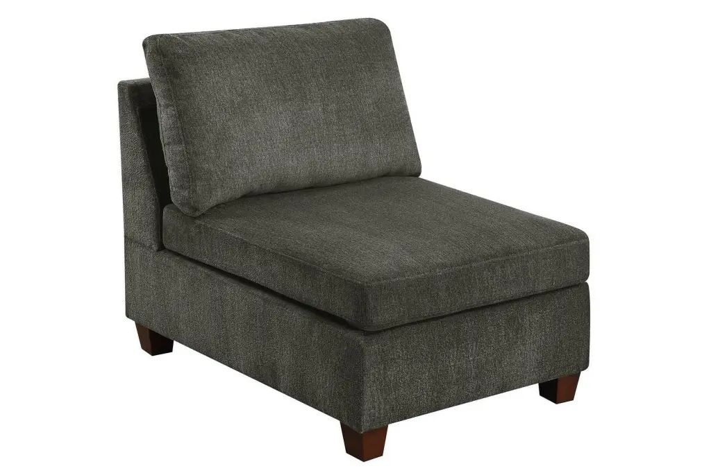 1Pc Armless Chair Grey Chenille Fabric Modular Armless Chair Living Room OMCCHK