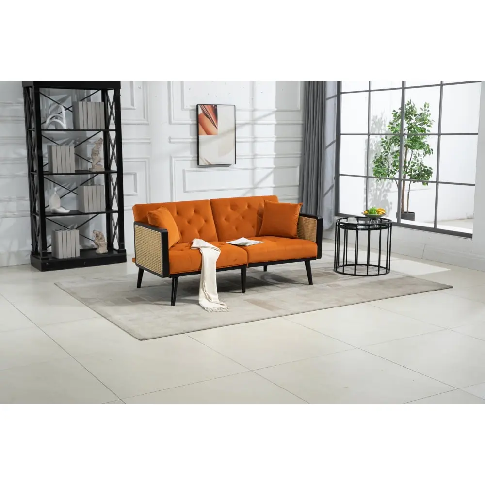 DeeHome COOLMORE Velvet Sofa Accent Loveseat Metal Feet Modern Living Room