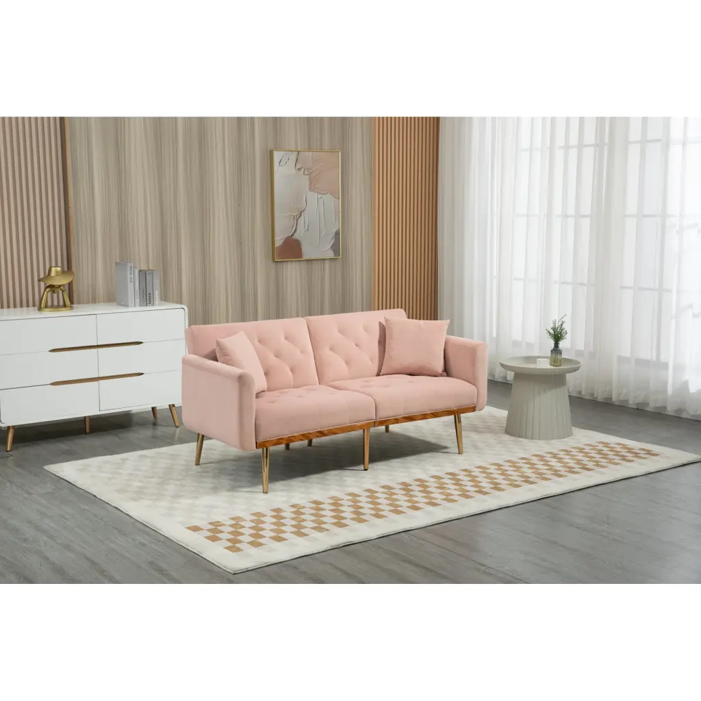 COOLMORE Velvet Loveseat Chic Accent Sofa Sleek Metal Feet Modern Decor SNAILF