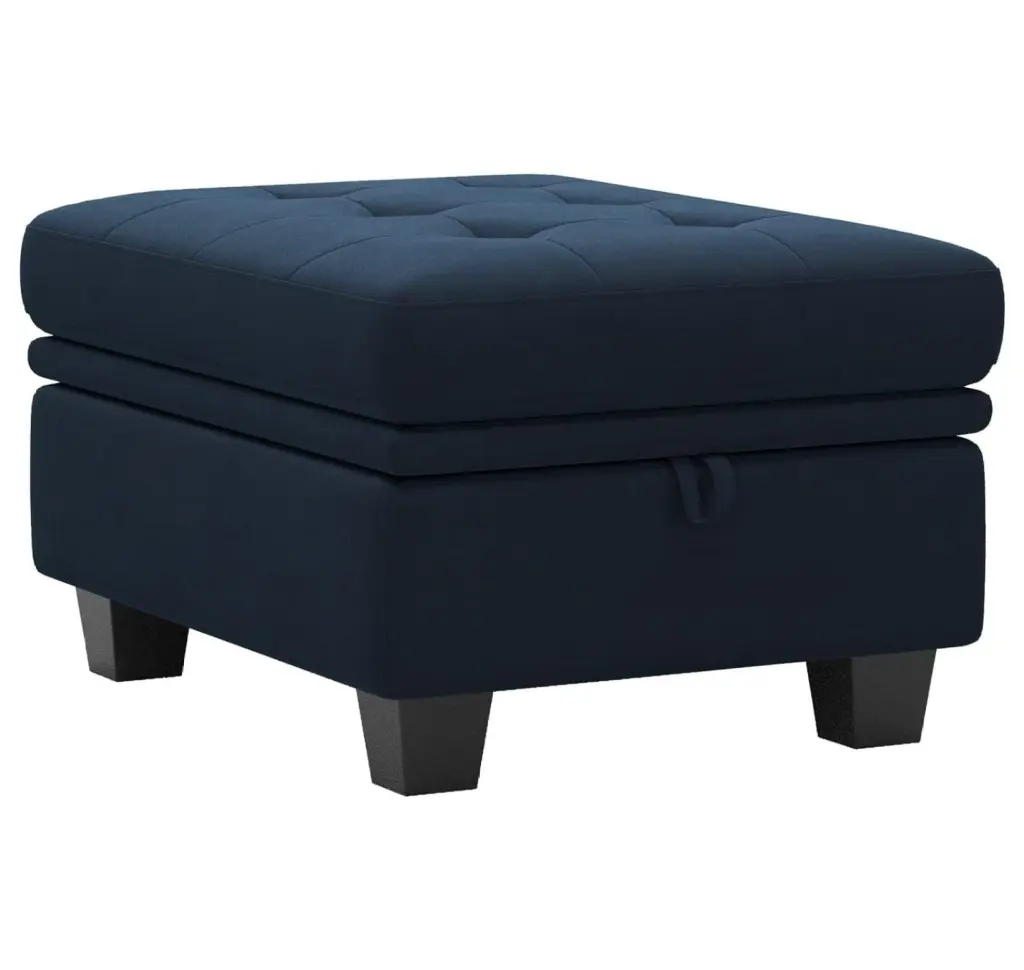 Gexandy Blue Velvet Armrest Module Modular Sectional Sofa Ottoman Side Armrest