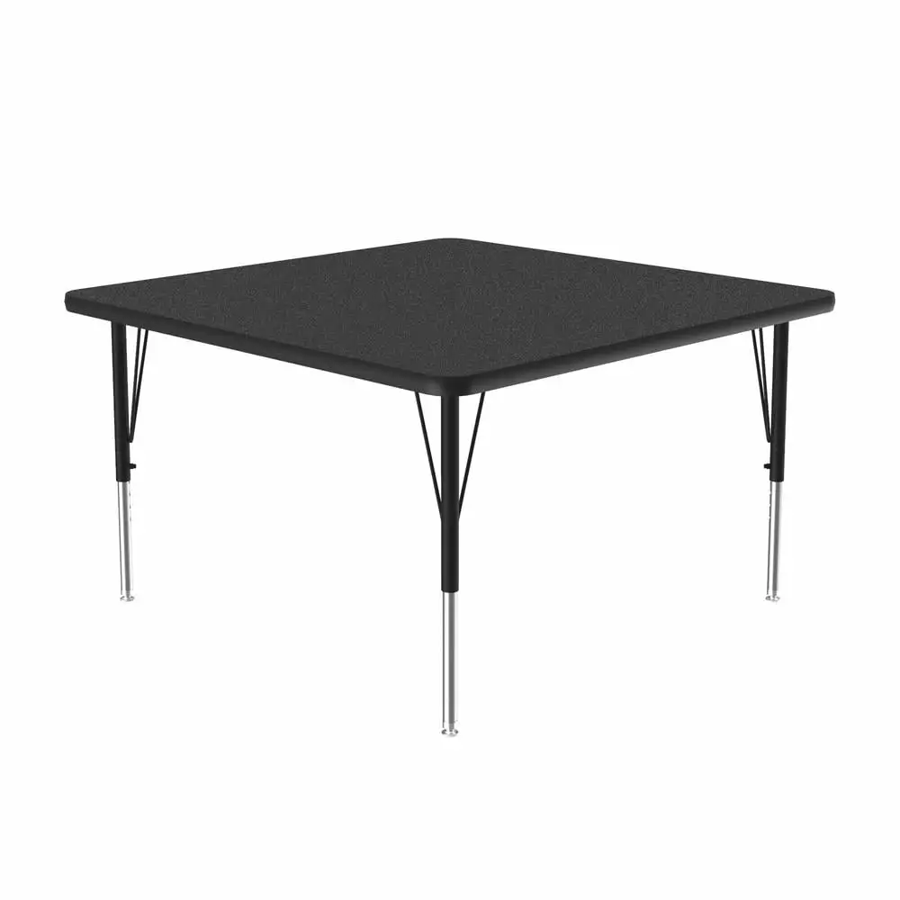 Correll Inc. 48x48 Commercial Laminate Top Activity Table Black Granite Black Chrome