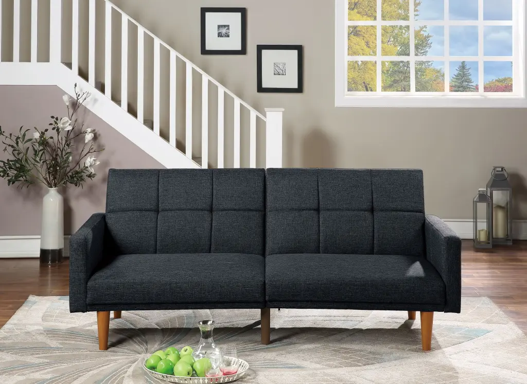Adjustable Sofa Living Room Bedroom Office Black Faux Leather FCCY-01 CNCJ