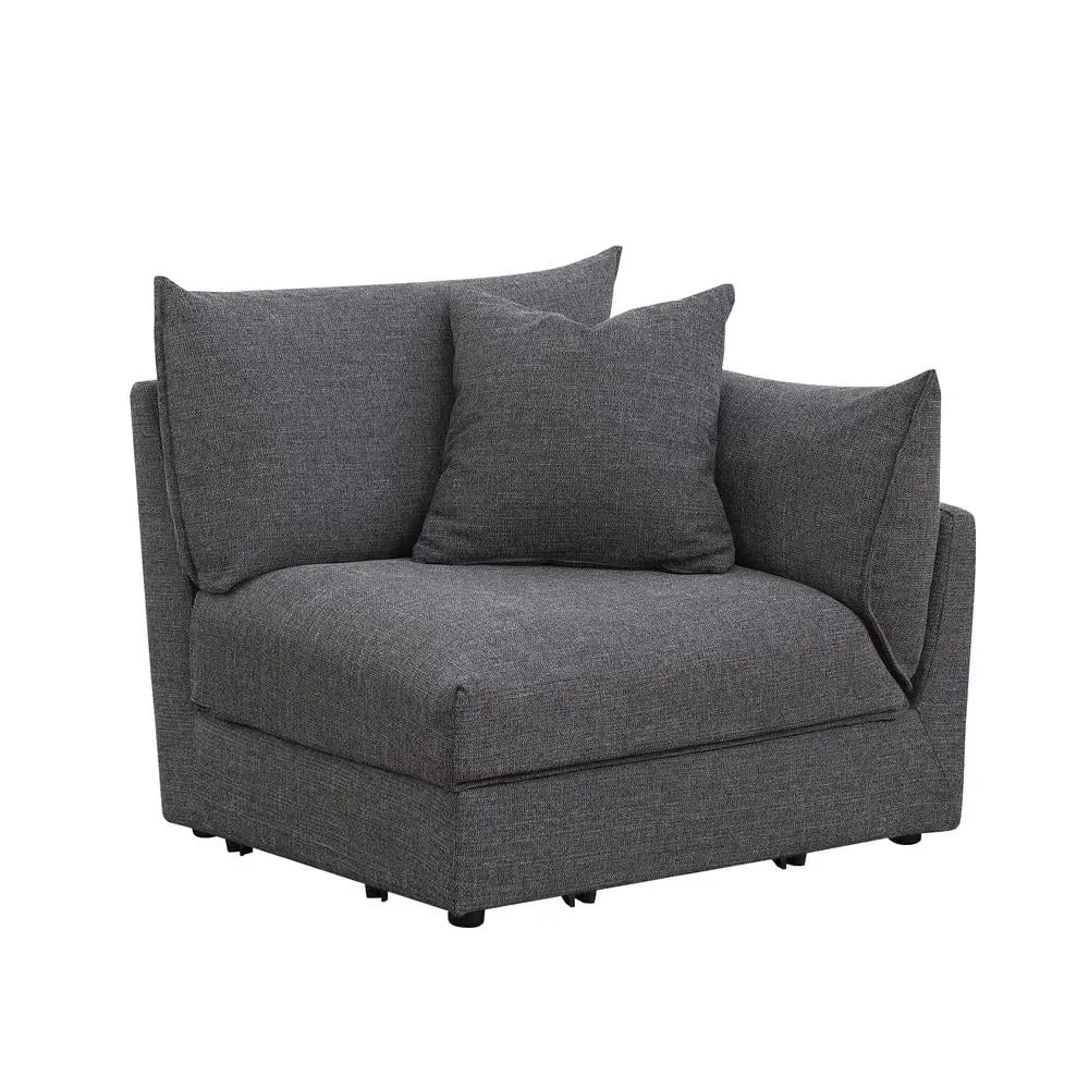 Claire Dark Gray Linen Fabric Right Hand Facing Arm Chair Living Room Best Master Furniture