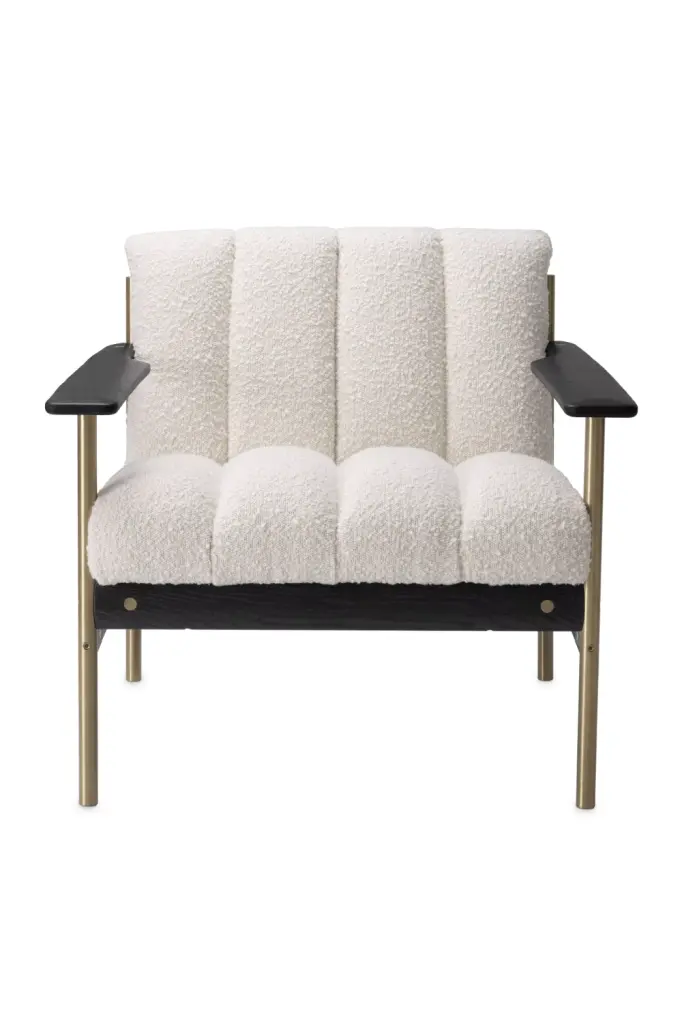 Cream Bouclï¿½ï¿½ Channeled Armchair Eichholtz Elan Luxury Seating