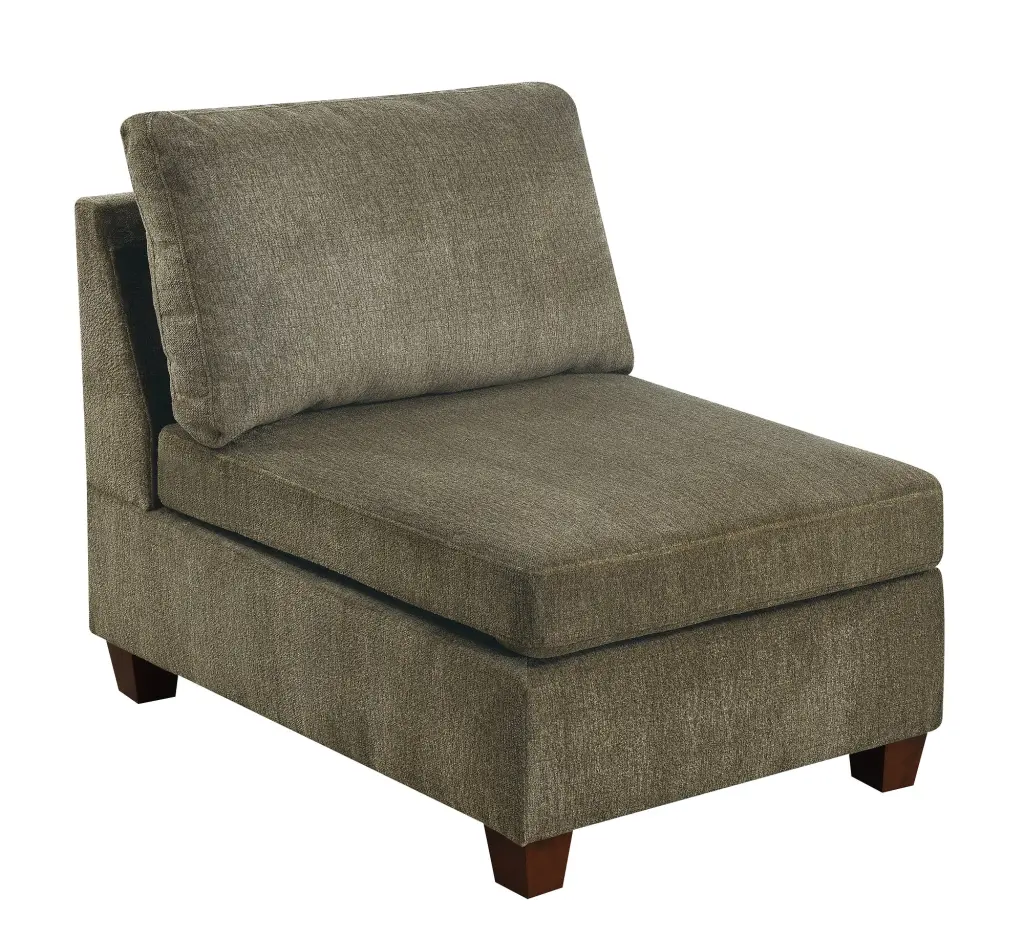 DeeHome Contemporary Armless Chair Tan Chenille Fabric Modular Corner Wedge Sofa