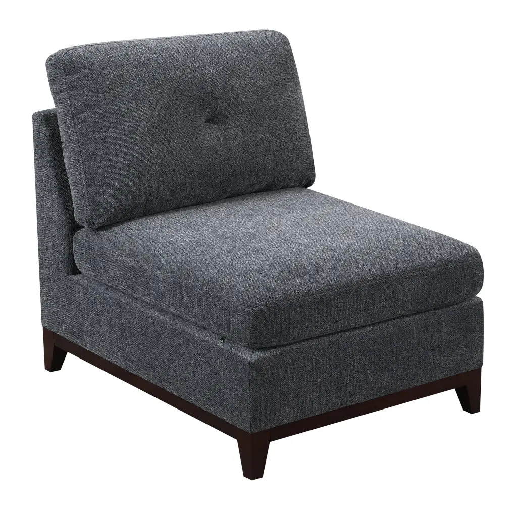 Modular Living Room Furniture Armless Chair Ash Chenille Fabric 1-Piece Cushion Jamini
