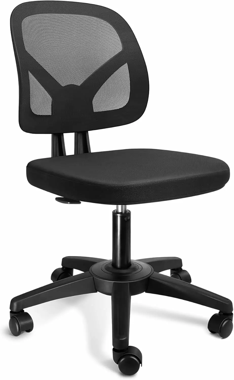 Armless Office Chair Mesh Ergonomic Small Desk Chair Adjustable Swivel Black Computer Task Chair No Armrest TRAHOO