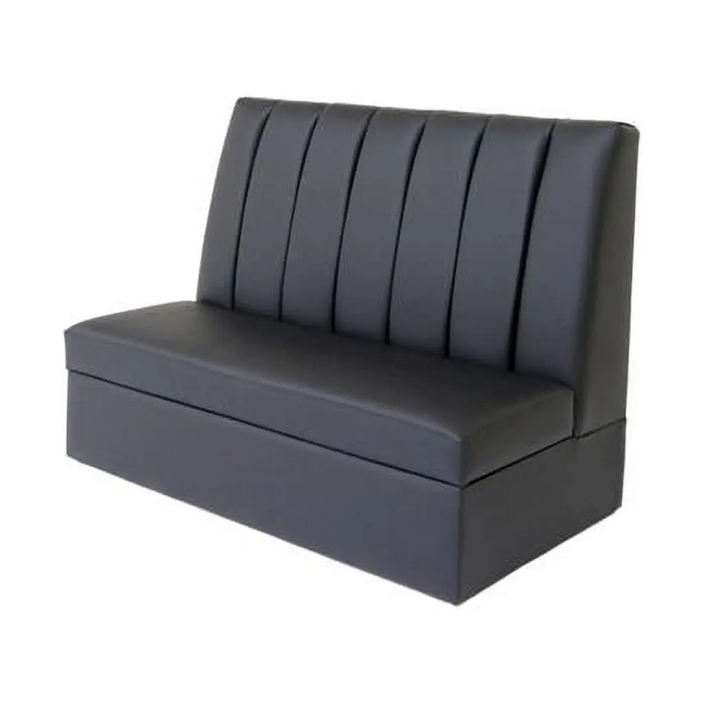48 . Faux Leather Armless Love Seat Black Compact Design Fancy Fixtures