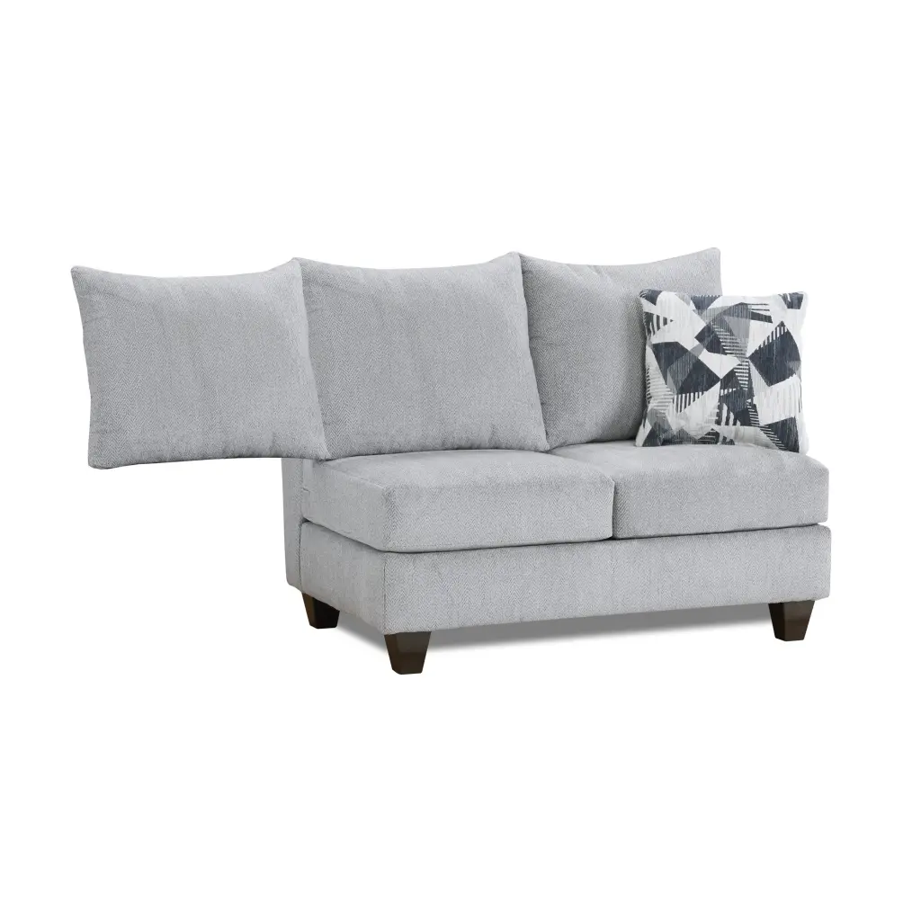Roundhill Furniture Duleek Upholstered Armless Loveseat Herringbone Silver