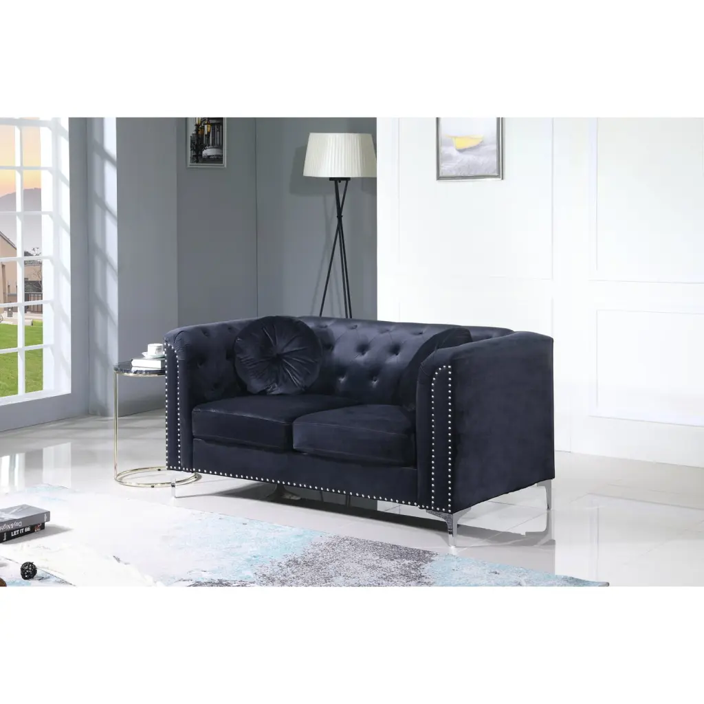 Maykoosh Asian Allure Black Loveseat - Elegant Oriental Design Sofa