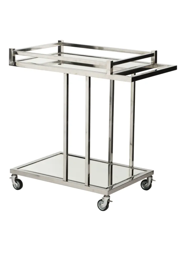 Silver Bar Cart Eichholtz Beverly Hills Mobile Serving Cart