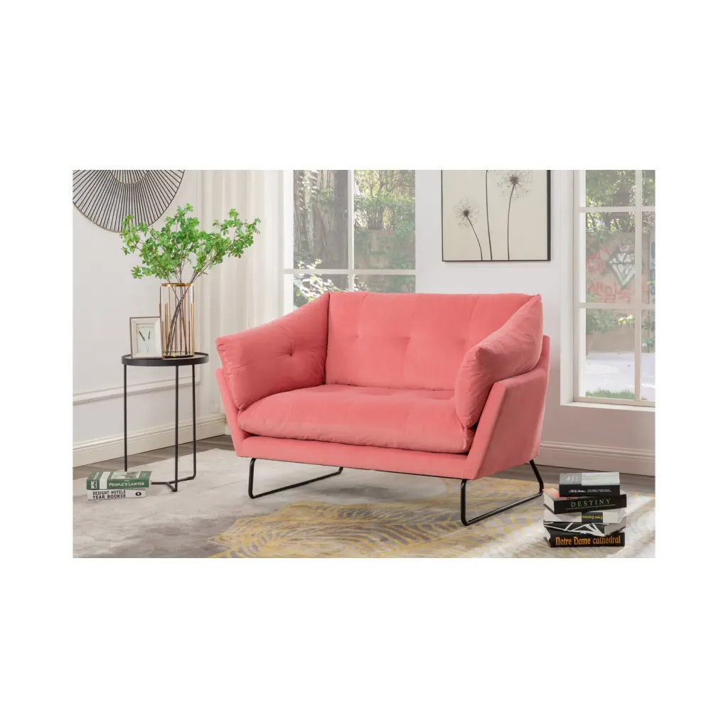 Maykoosh Baroque Beauty Velvet Contemporary Loveseat Luxurious Design