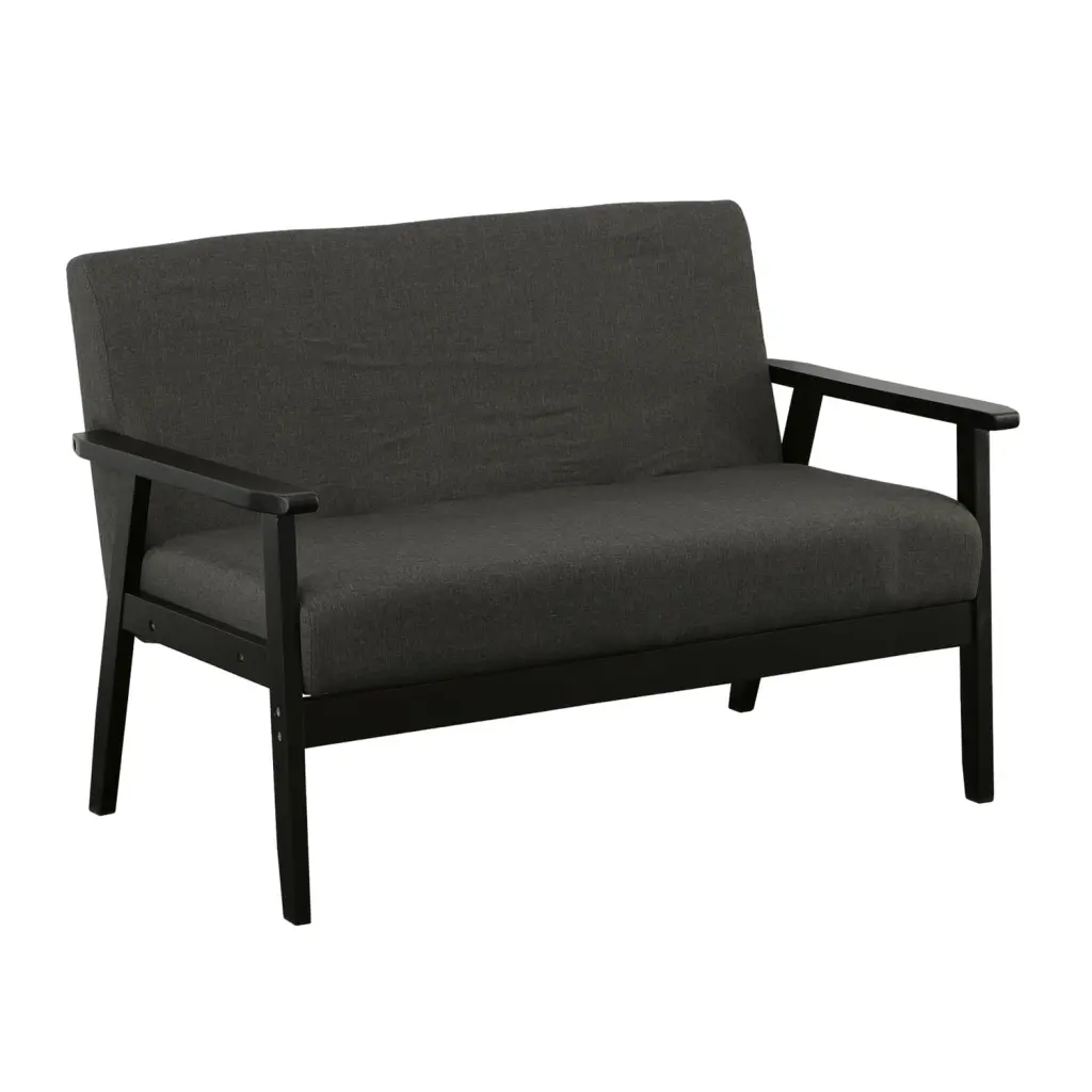 Benjara BM286582 45 . Gala Modern Loveseat Bench Grey and Jet Black