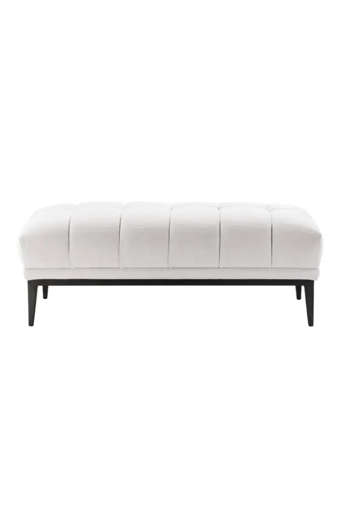 Eichholtz Aurelio White Tufted Upholstered Bench