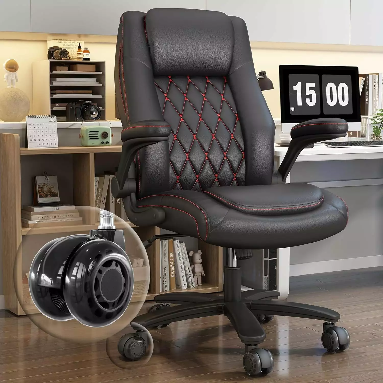 High Back Executive Office Chair Big and Tall 400LBS Capacity Ergonomic Adjustable Computer Desk Chair B&B Charcoal