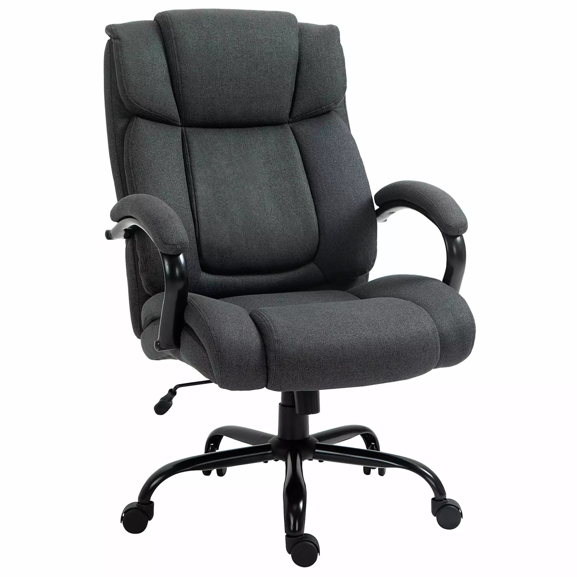DeeHome High Back Big and Tall Executive Office Chair 484lbs Wide Seat Computer Desk Chair Linen Fabric Adjustable Height ...