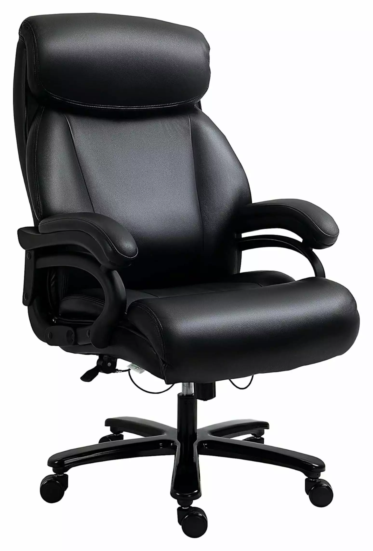 Drevy Big and Tall Executive Office Chair 396lbs Wide Seat PU Leather Chair Black