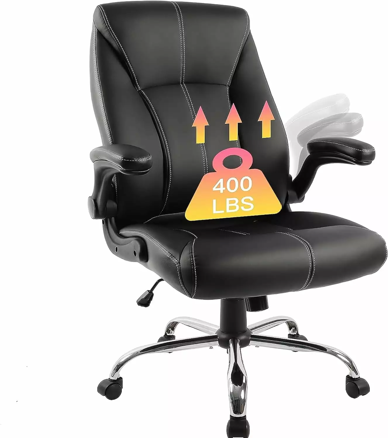 Heavy Duty Big and Tall Office Chair 400lb Adjustable Armrests and Lumbar Support FJU