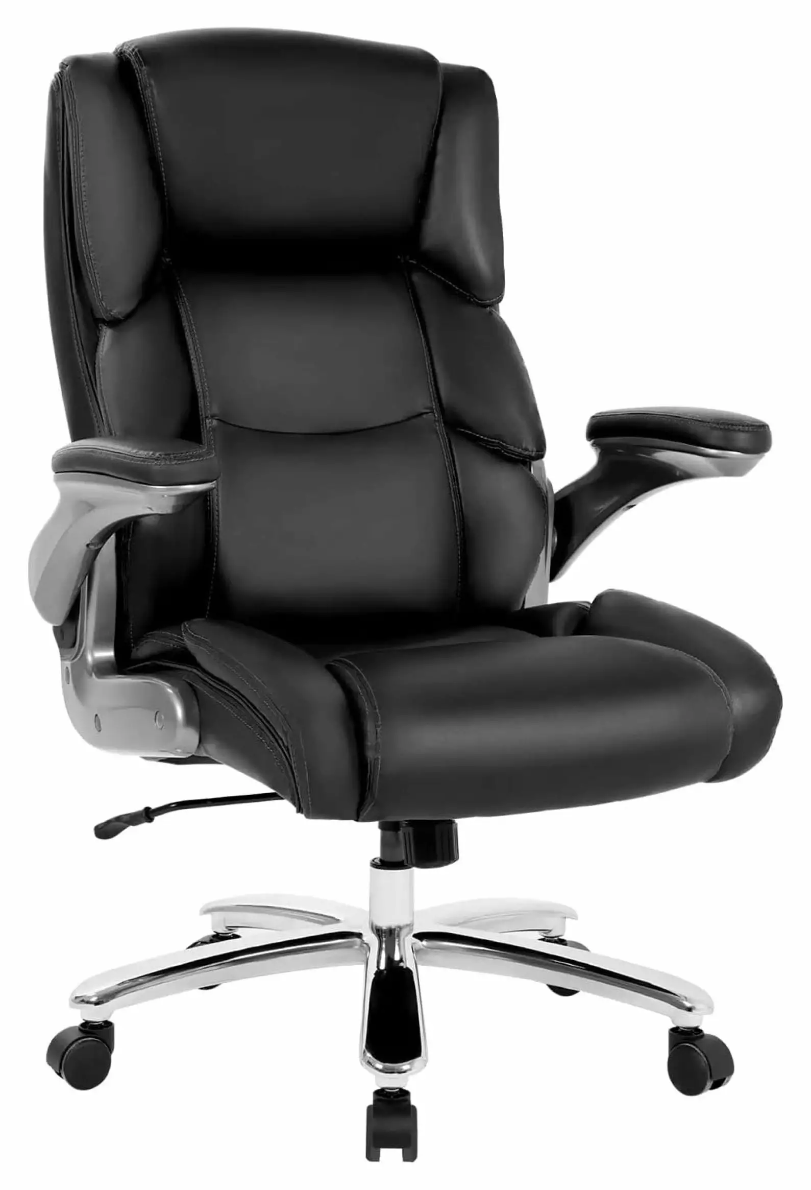 Jadona Big and Tall Office Chair 400lbs - High Back PU Leather Executive Desk Chair Flip-Up Armrests