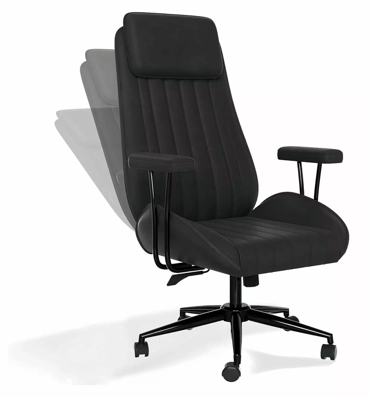 Luxury High Back Executive Office Chair Adjustable Ergonomic Big and Tall Desk Chair Lumbar Support Suede Fabric 400LBS Ja...