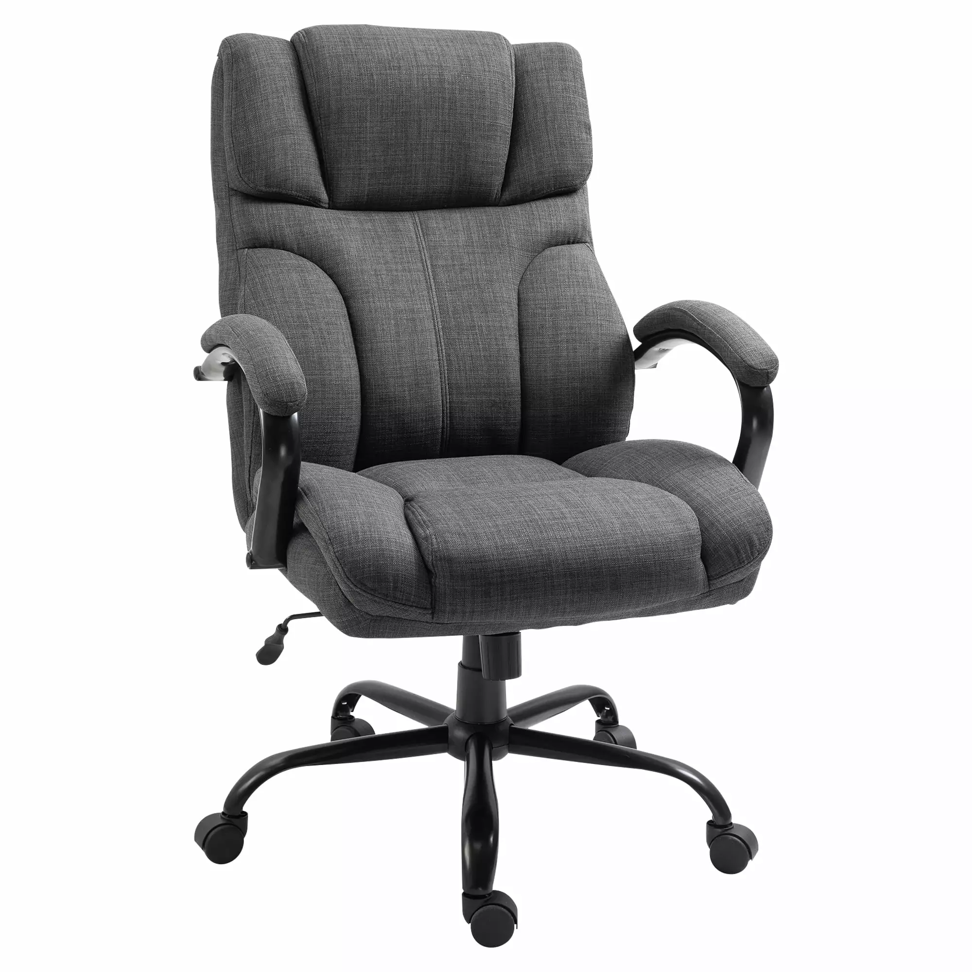 500Lbs Big and Tall Office Chair Wide Seat, Adjustable Height, Swivel Wheels, Linen Finish Jamini