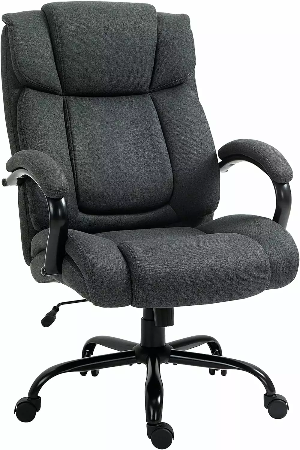 High Back Big and Tall Executive Office Chair - 484lbs Capacity - Wide Seat - Linen Fabric LIUNU