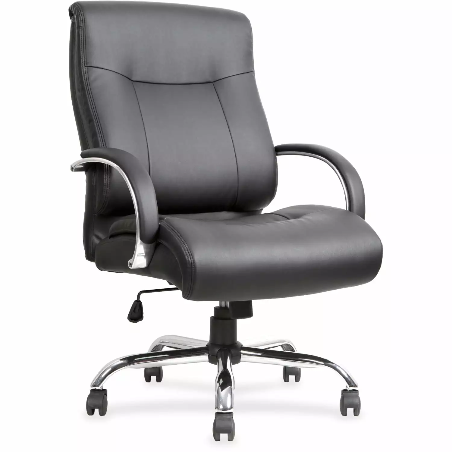 Lorell Leather Deluxe Big/Tall Chair Black Premium Ergonomic Office Seating