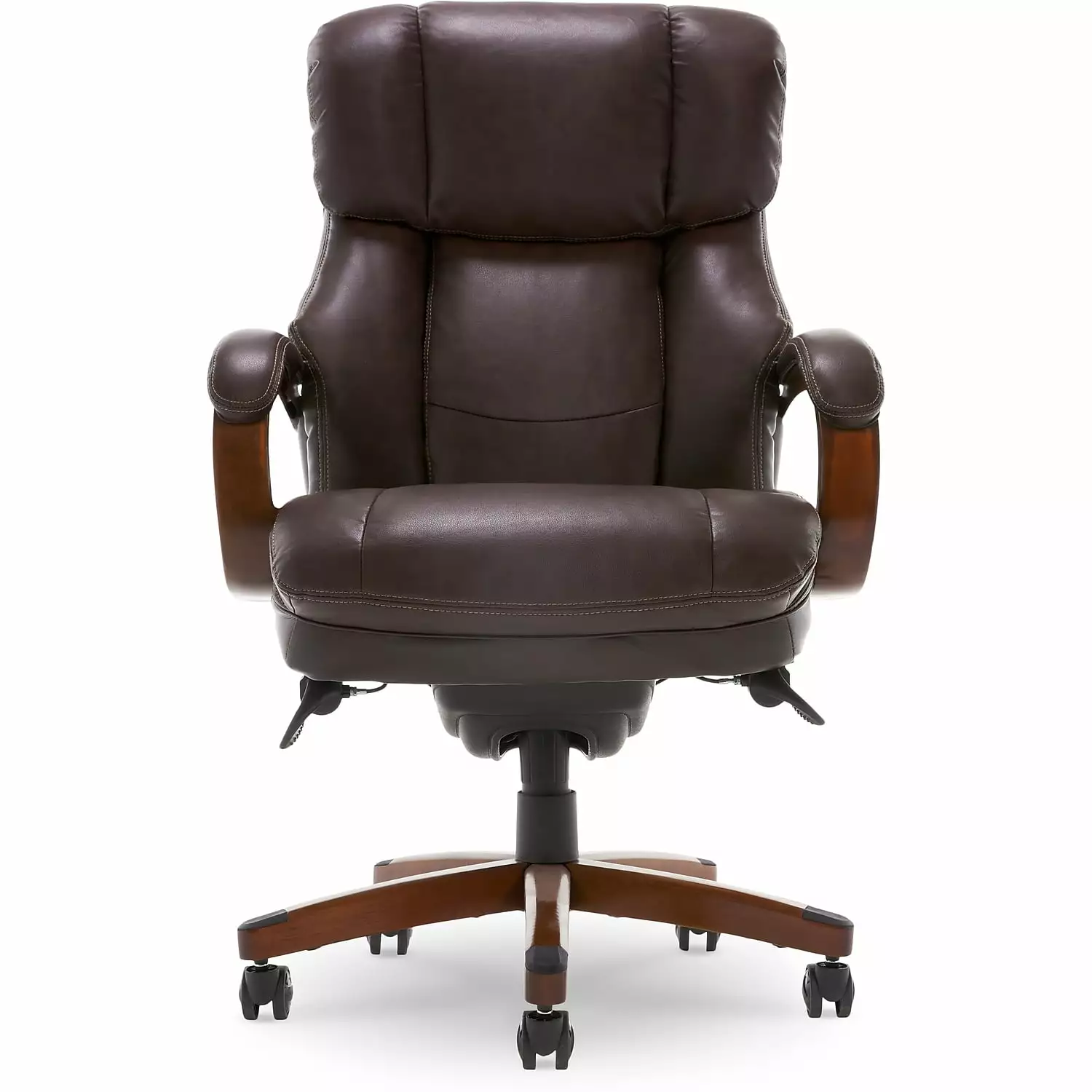 La Z Boy Fairmont Ergonomic Faux Leather Executive Big Tall Chair 400 lb Capacity Biscuit Brown Millwork Holdings