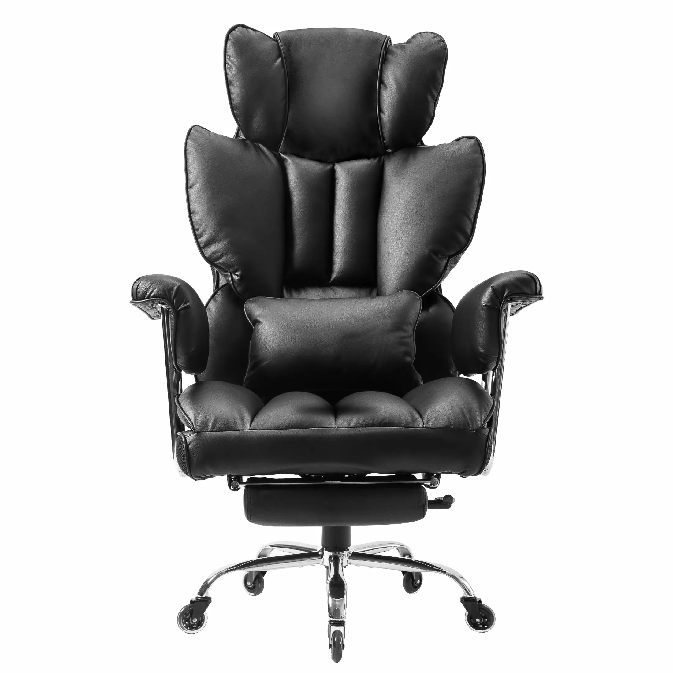Office Chair Big and Tall 400lbs Wide Seat - Leather High Back Foot Rest - Ergonomic Lumbar Support OUTMASTER