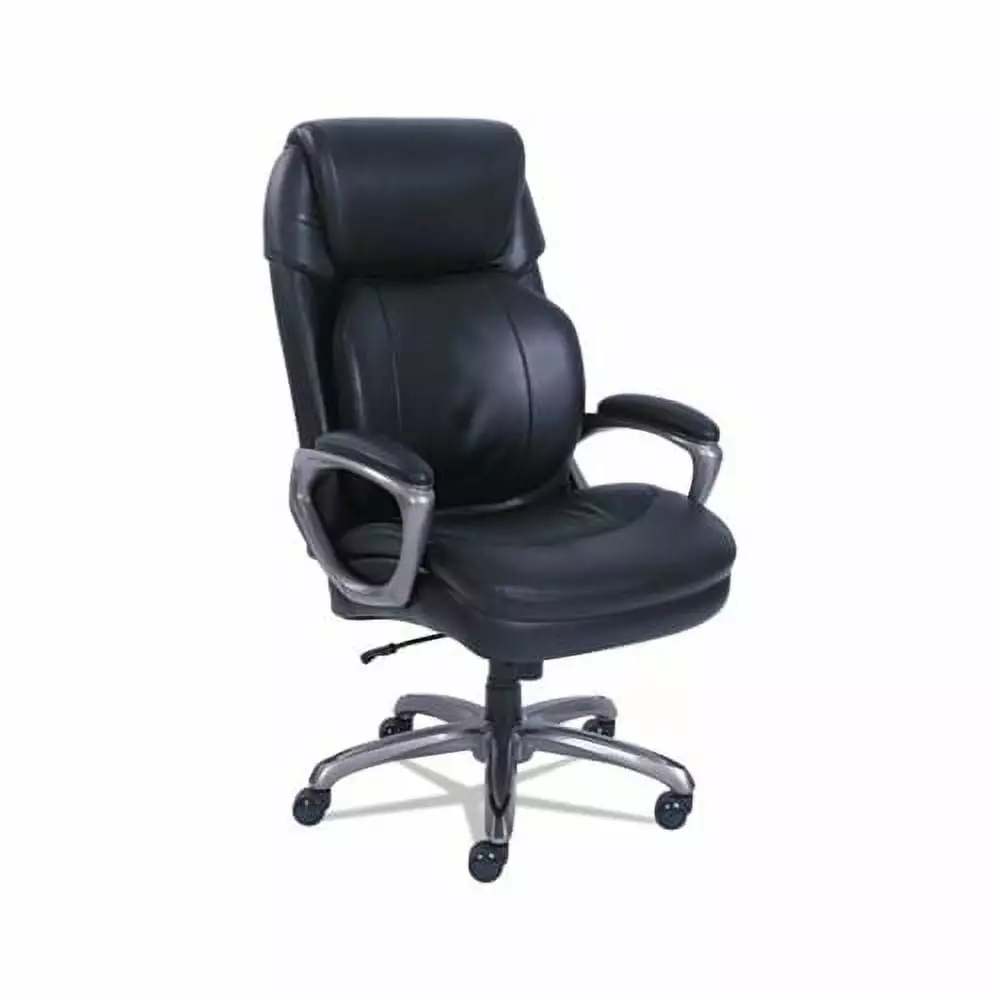 Cosset Big and Tall Executive Chair 400lbs Capacity Black Seat and Back Slate Base Serta