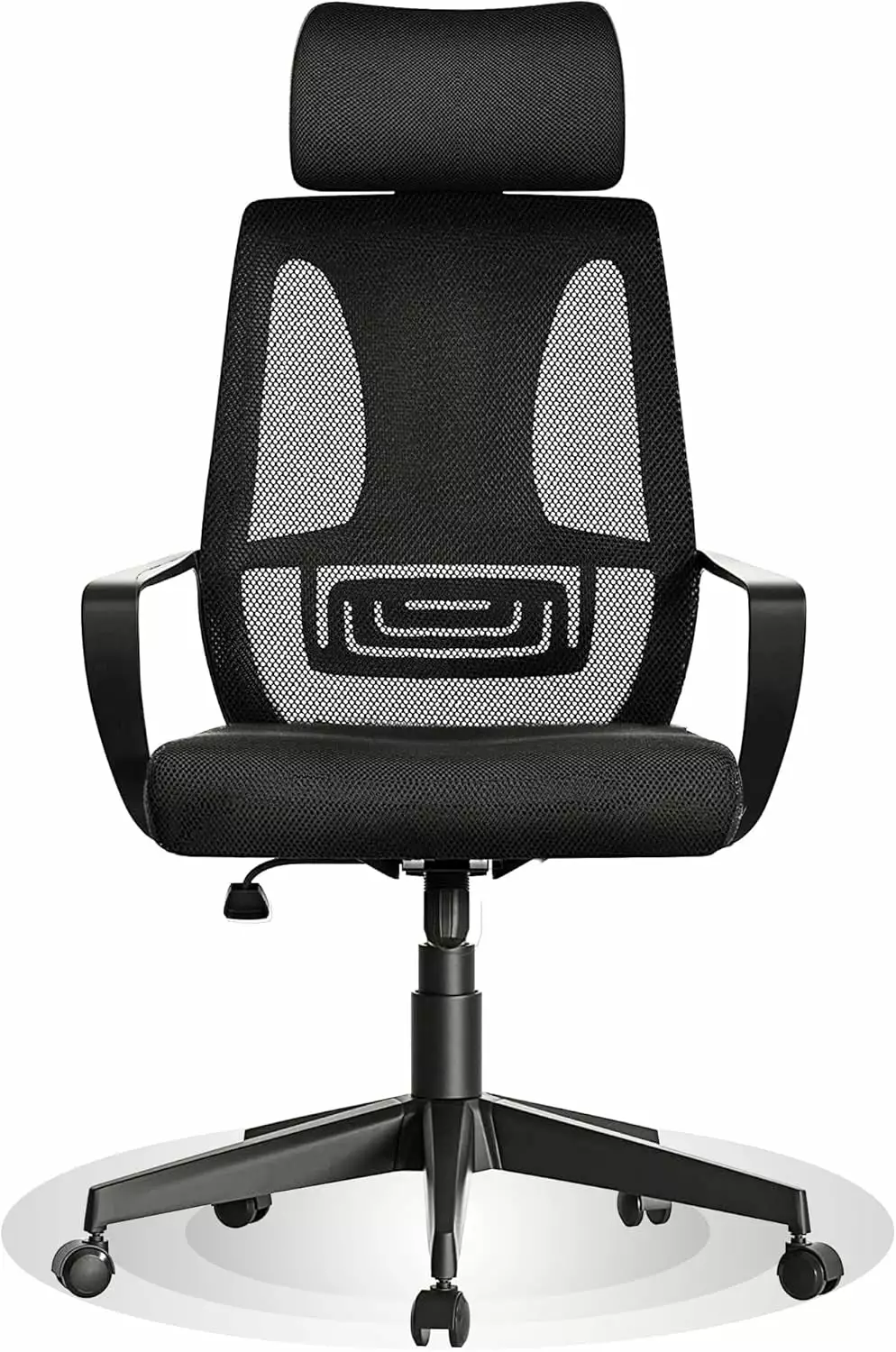 Ergonomic Home Office Desk Chair Mesh High Back Adjustable Big and Tall Swivel Task Chair Lumbar Support and Headrest Blac...