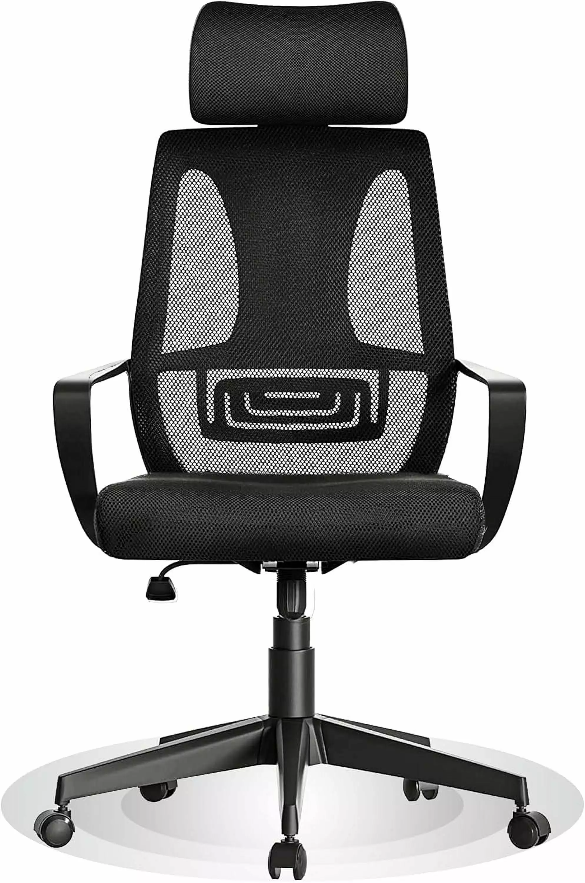 Ergonomic Home Office Desk Chair Mesh High Back Adjustable Big and Tall Swivel Task Chair Lumbar Support and Headrest Blac...