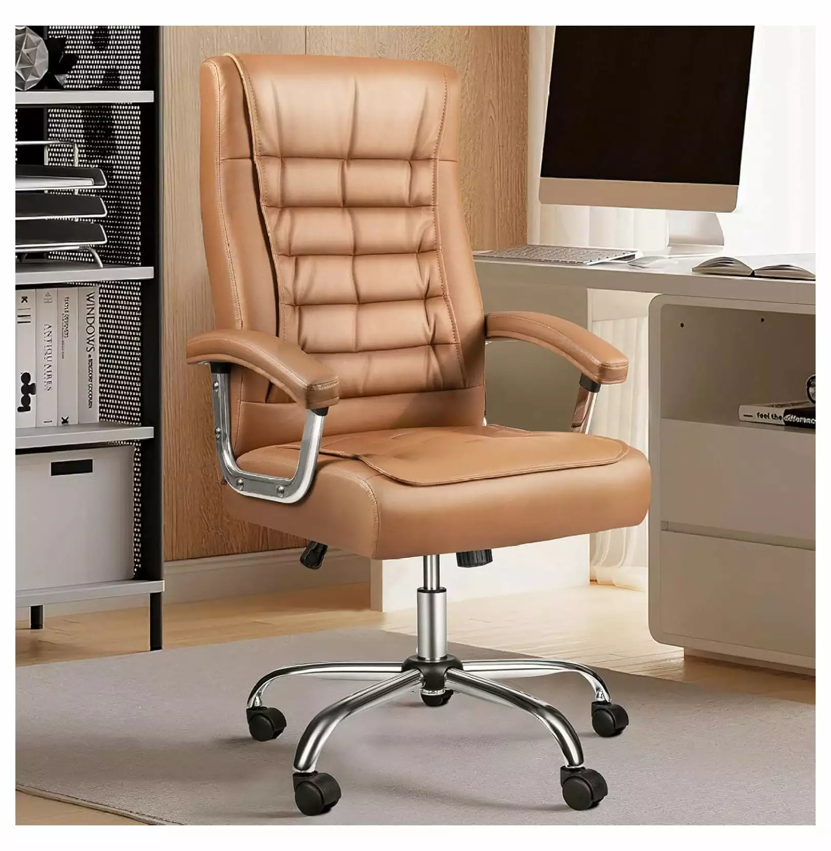 YuraZH High Back Executive Office Chair Big and Tall 400lbs Leather Chair Armrest