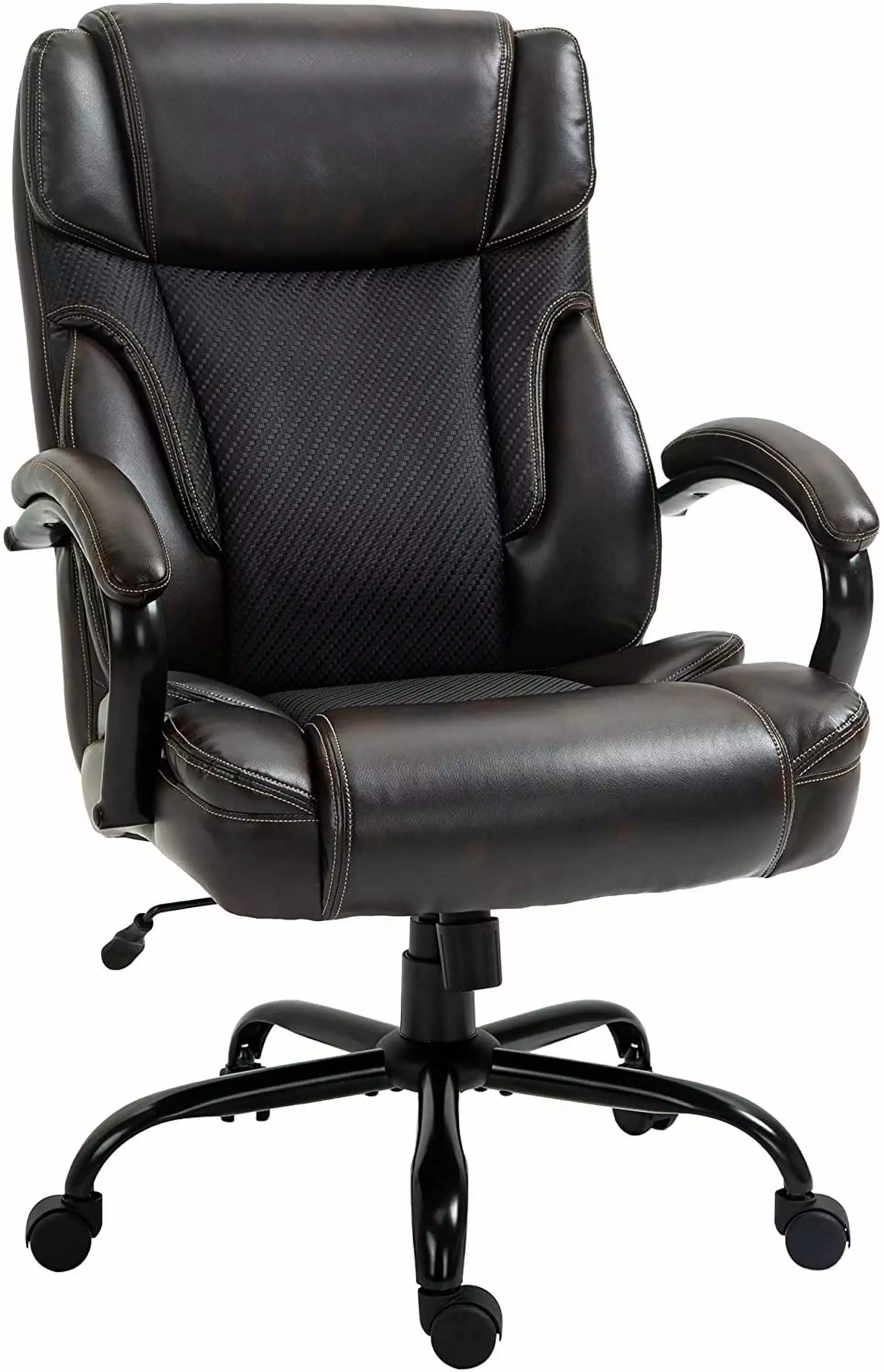 484LBS Big and Tall Ergonomic Executive Office Chair Wide Seat and High Back Brown ZHJG
