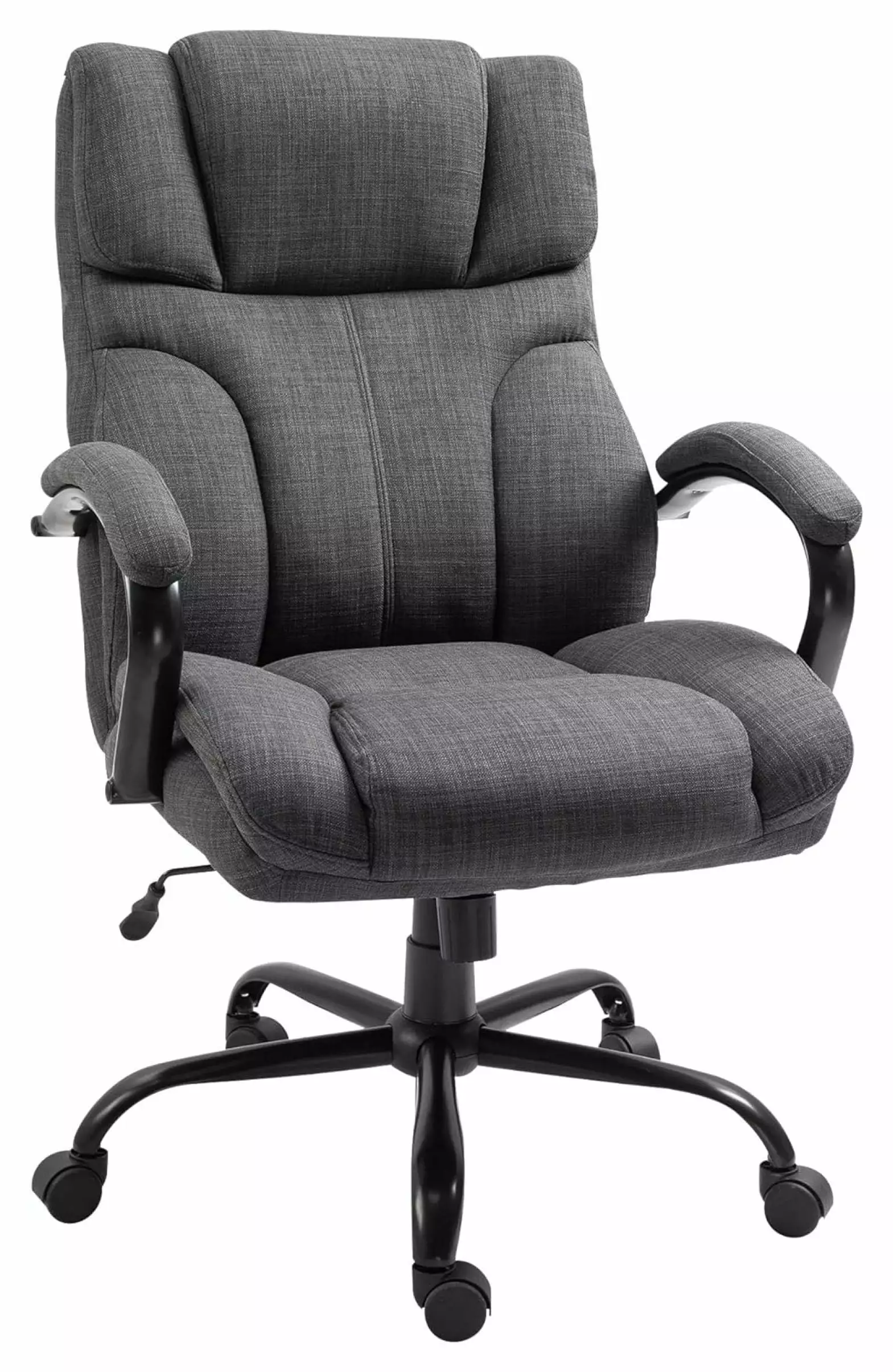 ZQRPCA 500lbs Big and Tall Office Chair Wide Seat Executive Computer Chair Adjustable Height Swivel Wheels and Linen Finis...