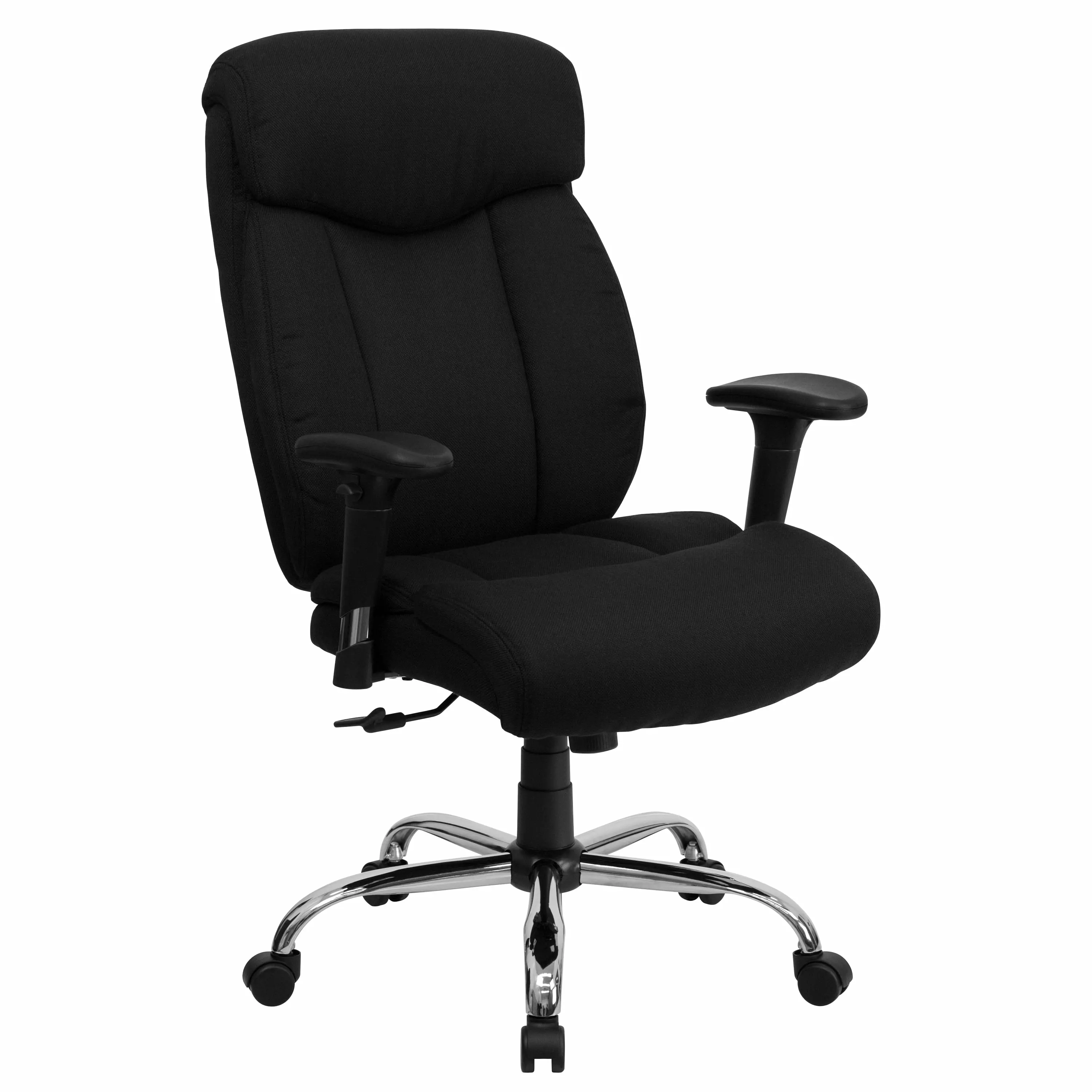 Line Furniture Levans Big and Tall Black Fabric Executive Swivel Office Chair Adjustable Arms