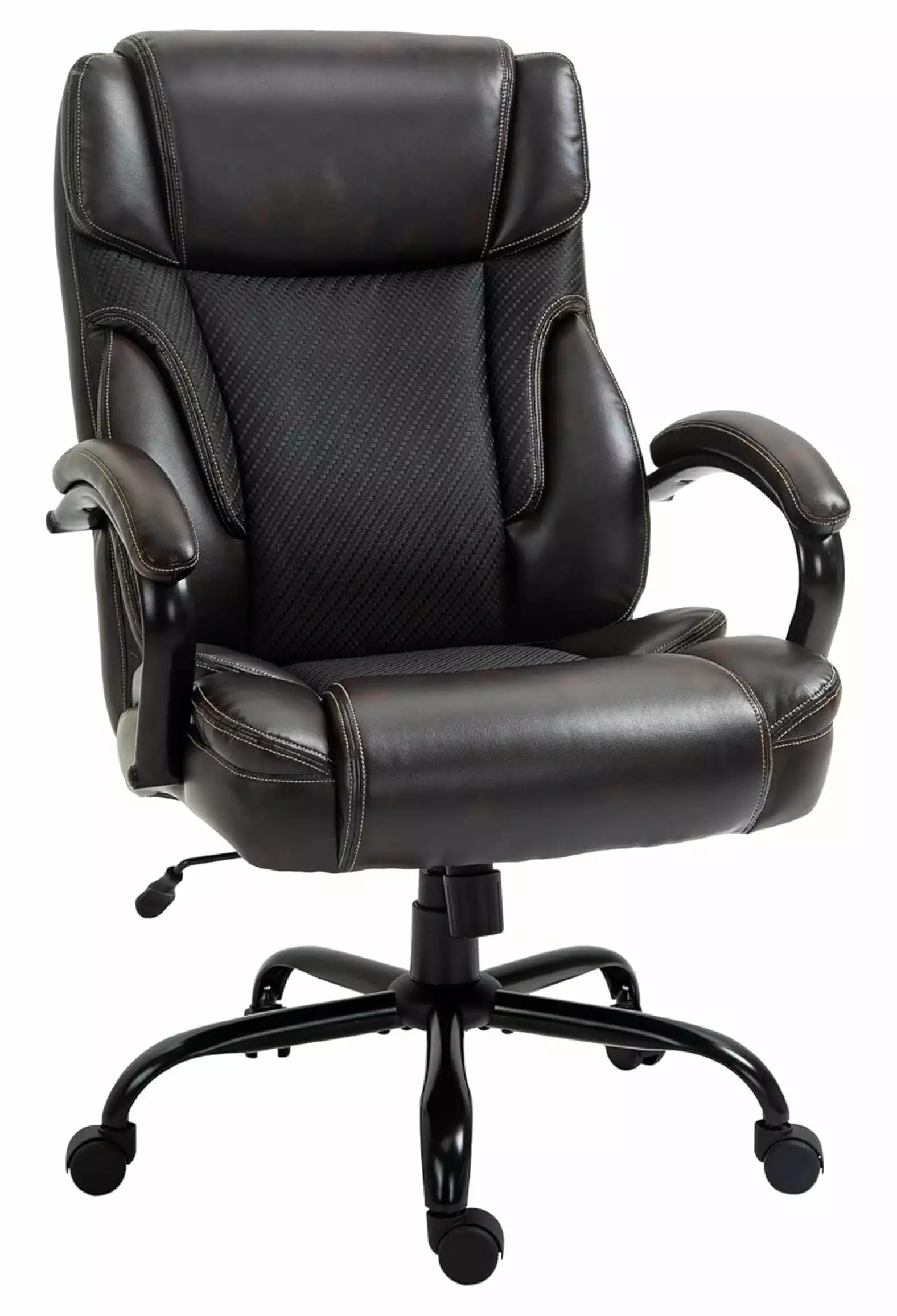 CLkPde 484LBS Big and Tall Ergonomic Executive Office Chair Wide Seat Brown