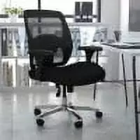 Emma + Oliver 24/7 500 lb Big & Tall Black Mesh Ergonomic Office Chair Ratchet Back