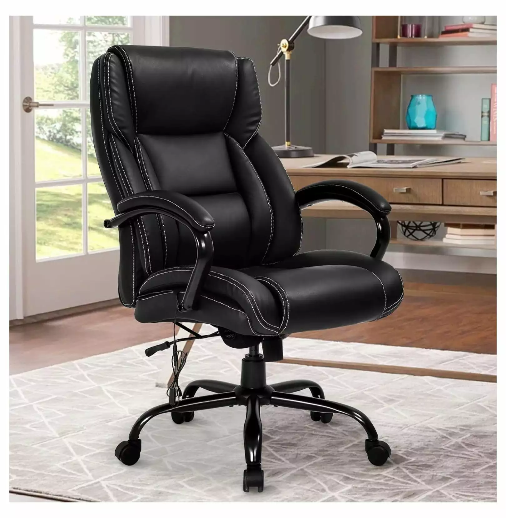 Jadona 500lb Big and Tall Office Chair High Back Executive Chair Massage Lumbar Support