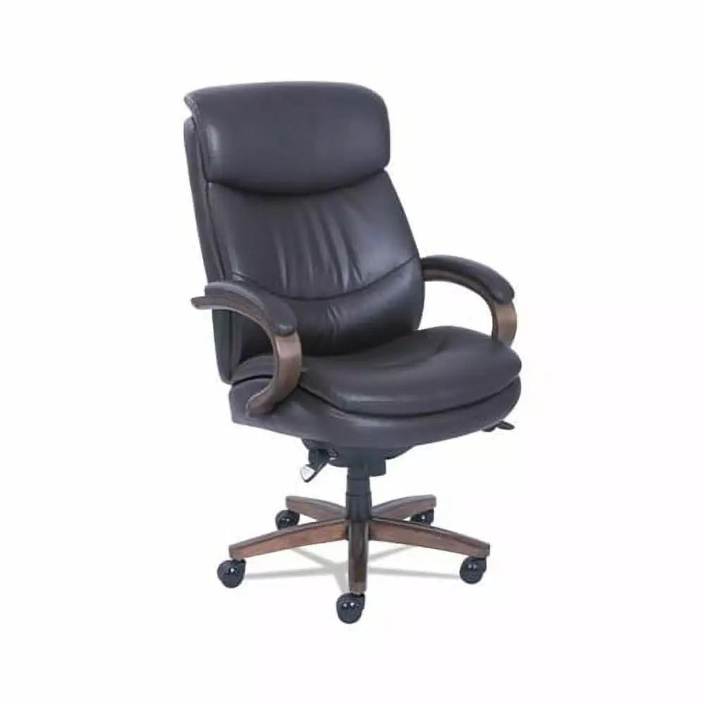 Woodbury Big and Tall Executive Chair 400 lb Capacity Brown Seat Brown Back Weathered Sand Base La-Z-Boy